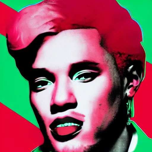 Image similar to rapper warhol. ss, poster, smooth, clear face, sharp focus, 8 k, highly detailed, hd