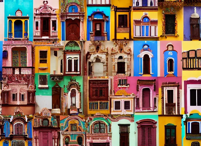 Image similar to symmetry!! seen through a window!! guanajuato city, by wes anderson