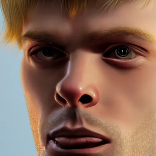 a close up realistic portrait of a blonde man with a, Stable Diffusion