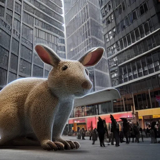 Image similar to giant mouse in the city, photorealistic, highly detailed, sharp focus, vivid, symmetrical, random, convoluted, mind - blowing, creative, fully functional, physics defying, amazing, cool, hdr