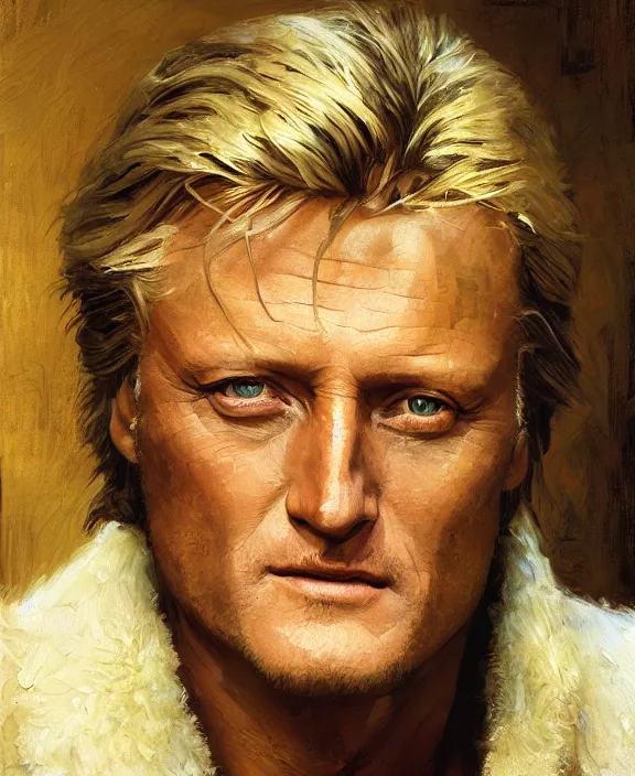 Image similar to portrait of rutger hauer, highly detailed painting by gaston bussiere, craig mullins, j. c. leyendecker 8 k