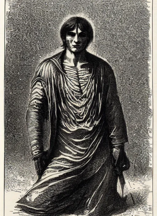 Image similar to illustration of shane madej from the dictionarre infernal, etching by louis le breton, 1 8 6 9, 1 2 0 0 dpi scan, ultrasharp detail, clean scan