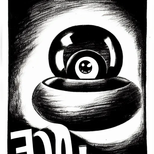 Image similar to a drawing of three huge eyes floating over a mountain, black and white, vintage poster, film grain