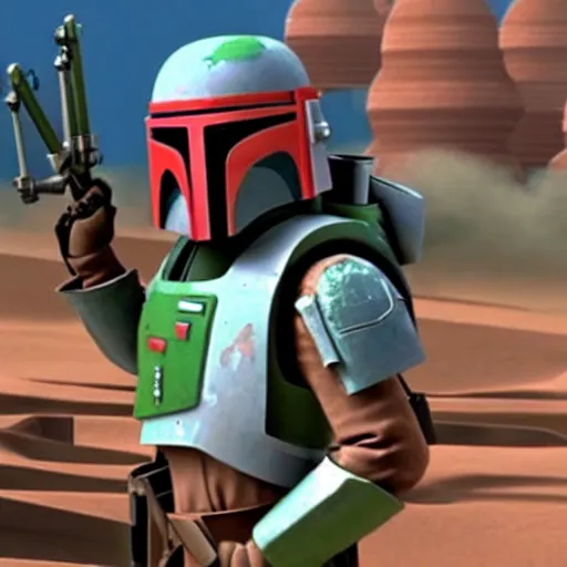 Image similar to boba fett in toy story ( 1 9 9 6 )