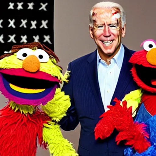 Prompt: Joe Biden as Sesame street, Jim Henson muppet