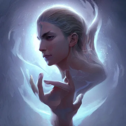 Image similar to a powerful psychic man unleashing psychic powers, symmetrical facial features, intricate, elegant, digital painting, concept art, illustration, smooth, sharp focus, finely detailed, in the style of artgerm and greg rutkowski and william adolfe bouguerea,