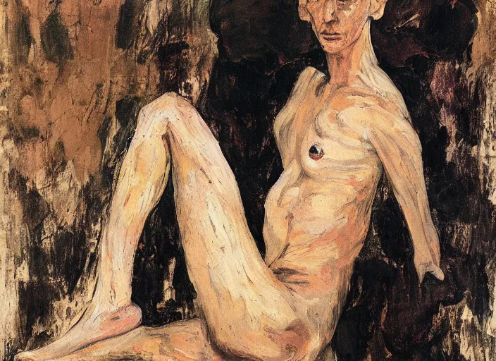 Image similar to a surreal painting of a woman's body, by George Baselitz, symbolist, soft colors, dramatic lighting, smooth, sharp focus, extremely detailed, aesthetically pleasing composition