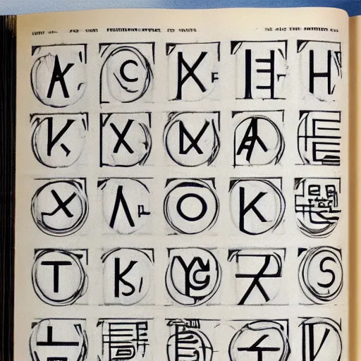 Image similar to textbook page describing an alien alphabet