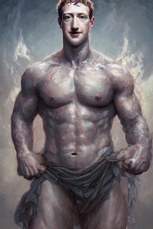 Prompt: portrait of mark zuckerberg as a hulking herculean demon, forest, godlike, full body, fantasy, intricate, elegant, highly detailed, digital painting, artstation, concept art, sharp focus, illustration, art by artgerm and greg rutkowski and alphonse mucha