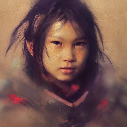 Image similar to the young warrior by ruan jia, portrait