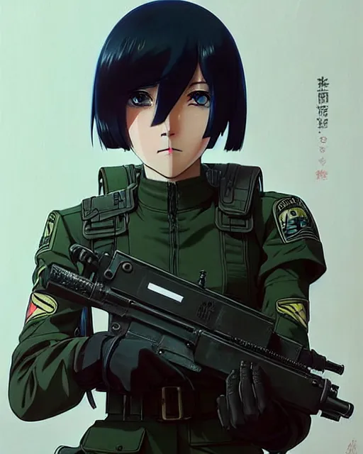 Prompt: soldier in riot gear | very very anime!!!, fine - face, audrey plaza, realistic shaded perfect face, fine details. anime. realistic shaded lighting poster by ilya kuvshinov katsuhiro otomo ghost - in - the - shell, magali villeneuve, artgerm, jeremy lipkin and michael garmash and rob rey