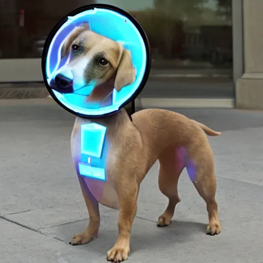 Prompt: dog hologram