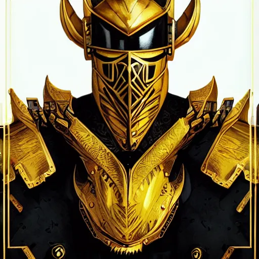 Prompt: Lofi magicpunk portrait dragon knight wearing black and gold plate armor Pixar style by Tristan Eaton Stanley Artgerm and Tom Bagshaw