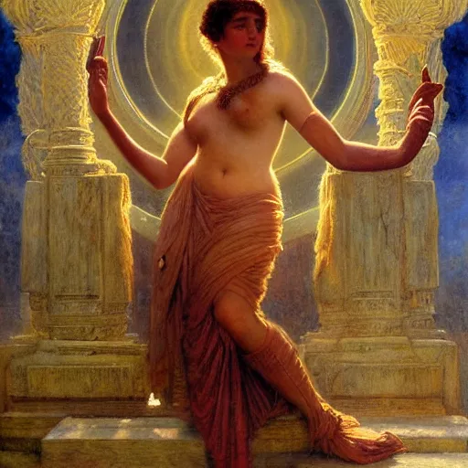 Prompt: detailed potraitof hidu goddes kali as greek god, girl graceful,, painting by gaston bussiere, craig mullins, j. c. leyendecker, lights, art by ernst haeckel, john william godward, hammershøi,,