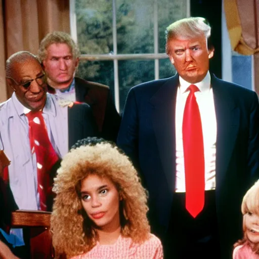 Prompt: donald trump's appearance on the cosby show