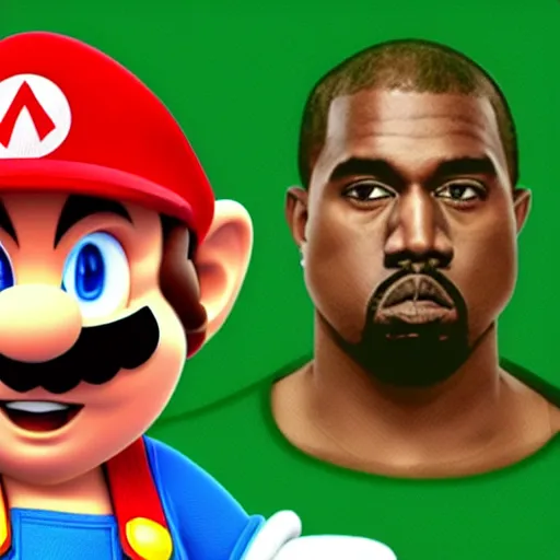 Prompt: kanye west as super mario