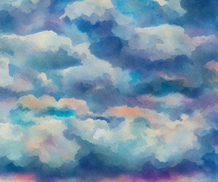 Image similar to clouds, water painting, colorful