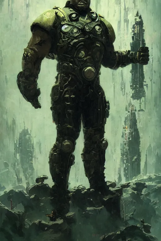 Image similar to pulp scifi fantasy illustration full body portrait marvel karkas from eternals, by norman rockwell, jack kirby, bergey, craig mullins, ruan jia, jeremy mann, tom lovell, 5 0 s, astounding stories, amazing, fantasy, other worlds