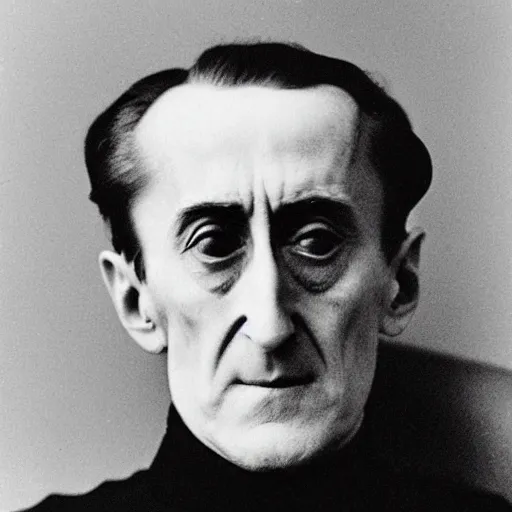 Prompt: a serene marcel duchamp with no mouth in an empty void
