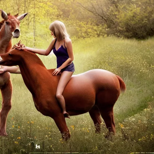 Image similar to mac and me centaur, bold natural colors, national geographic photography, masterpiece, full shot