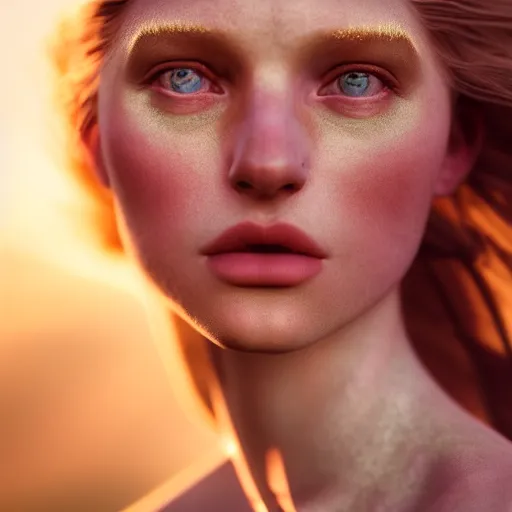 Prompt: photographic portrait of a stunningly beautiful female renaissance germanic pagan, in soft dreamy light at sunset, god rays, contemporary fashion shoot, by edward robert hughes, annie leibovitz and steve mccurry, david lazar, jimmy nelsson, breathtaking, 8 k resolution, extremely detailed, establishing shot, artistic, hyperrealistic, perfect face, octane render