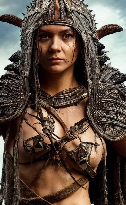 Prompt: wet ancient princess tribeswoman in battlerage, destroyed armor inspired by monster hunter, low shot, muscular body, symmetrical face, clean face, subtle make up, destruction around her, frozen time,dramatic lighting, cinematic, establishing shot, extremely high detail, photorealistic, 300 the movie,monster hunter the movie, dune the movie, cinematic lighting, artstation, octane render, western,old photo, vintage