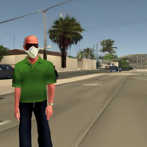 Prompt: Joe Biden in Grand Theft Auto San Andreas