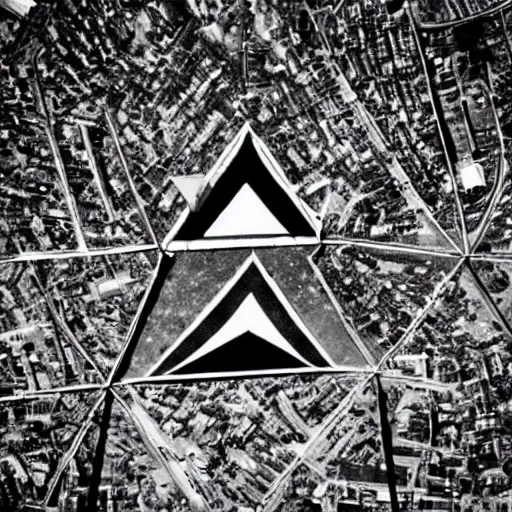 Image similar to black triangle in the sky being worshipped, worshippers, award - winning photography