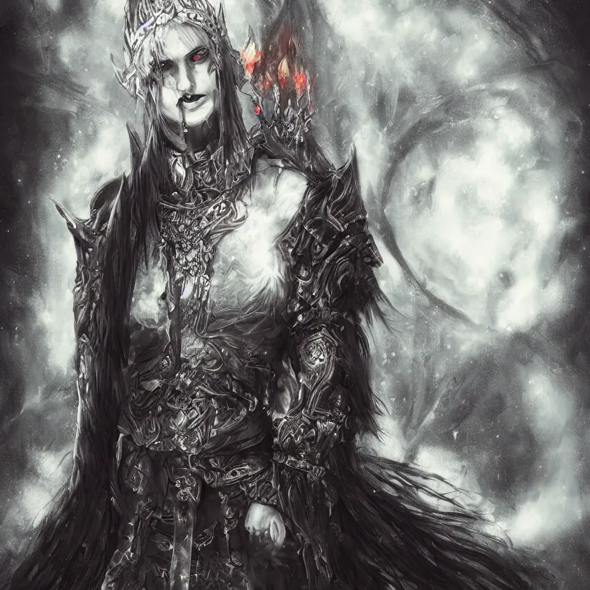 Prompt: some say the world is made of fire, some say ice, when the the temple flares there will be war. portrait og the gothic warrior queen. concept art, artwork by artgem