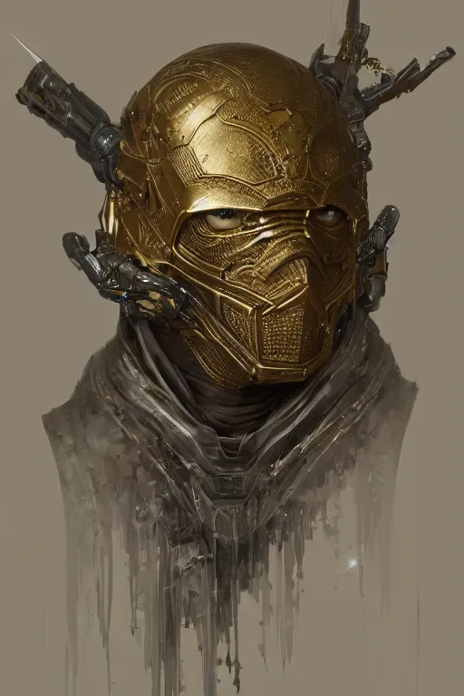 Image similar to realistic render portrait of a sorcerer with an intricate armor , intricate, dystopian toy, sci-fi, extremely detailed, digital painting, sculpted in zbrush, artstation, concept art, smooth, sharp focus, illustration, chiaroscuro lighting, golden ratio, incredible art by artgerm and greg rutkowski and alphonse mucha and simon stalenhag