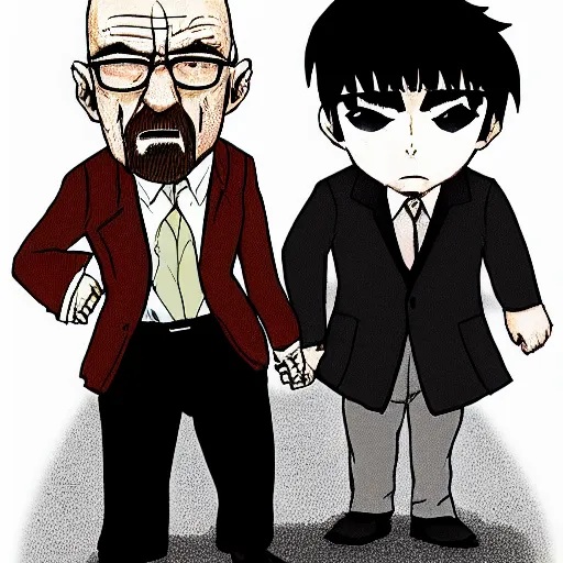 Prompt: Walter White and Mob Psycho