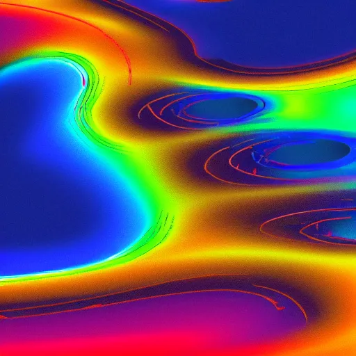 Image similar to a CFD Simulation of a spaceshuttle, Colourful, Multiphase flow