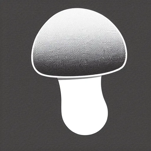 Prompt: flat single tone black vector silhouette of a mushroom, pure white background, 4 k resolution