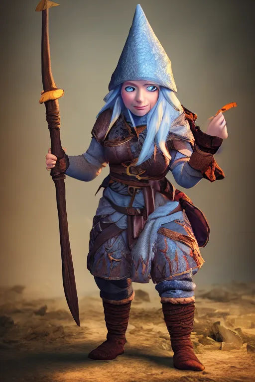 Image similar to a female DND gnome, high resolution film still, 8k, HDR colors, cosplay, studio lighting