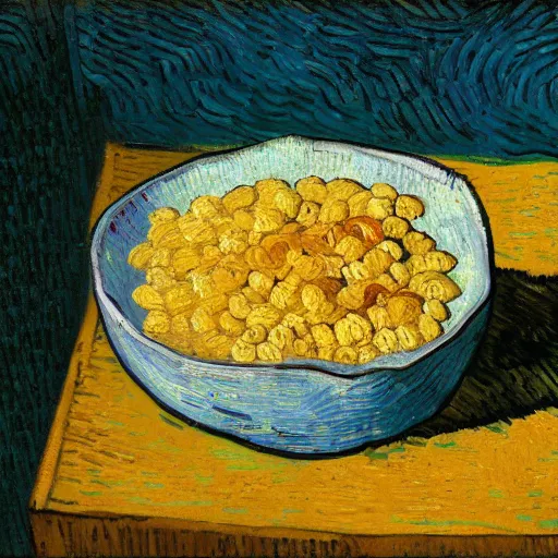 Image similar to a bowl of cereal by vincent van gogh, digital art, trending on artstation