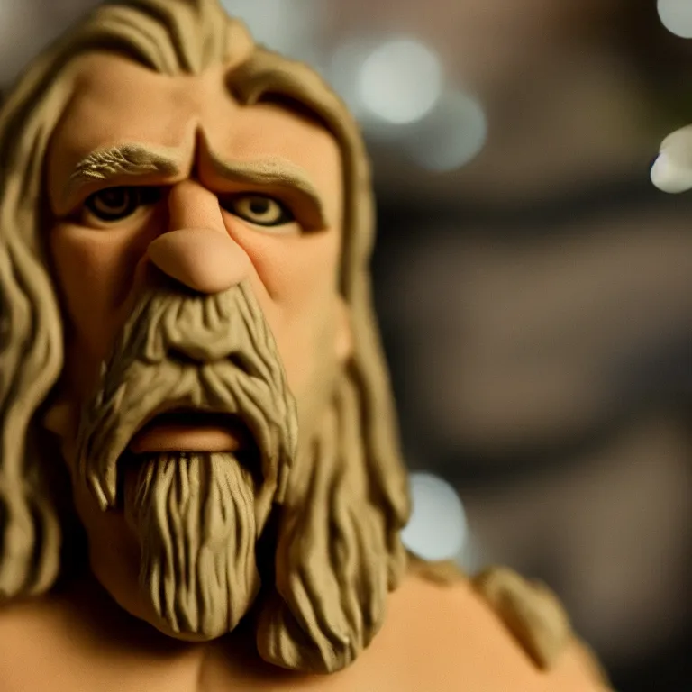 Image similar to a cinematic film still of a claymation stop motion film the big lebowski, portrait, shallow depth of field, 8 0 mm, f 1. 8