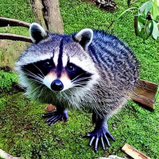 Image similar to “A Raccoon mixed with a T Rex”