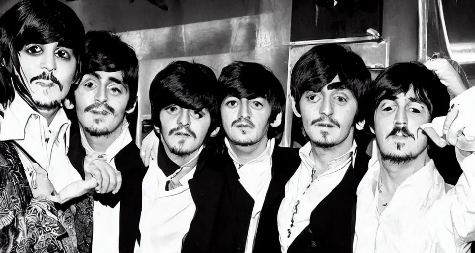 Image similar to Johnny Depp as a member of the Beatles