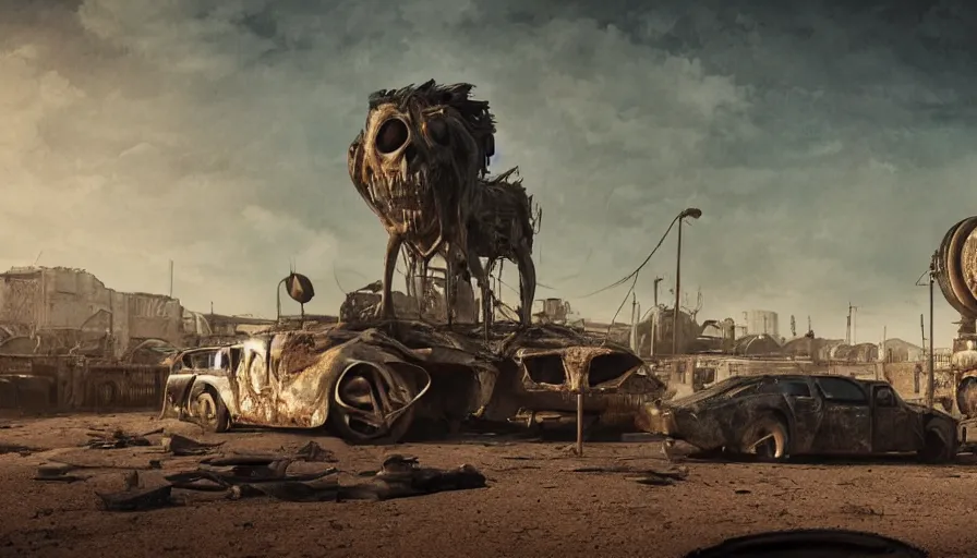 Prompt: Abandoned circus in Mad Max, hyperdetailed, artstation, cgsociety, 8k