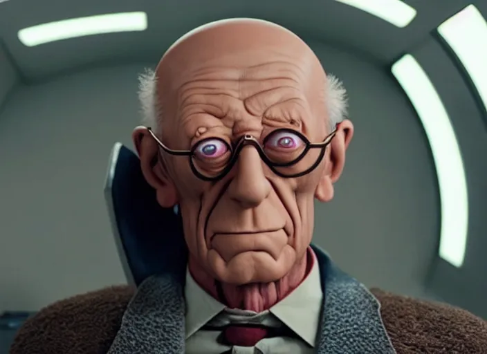 Image similar to film still of professor farnsworth in the new scifi movie, 4 k