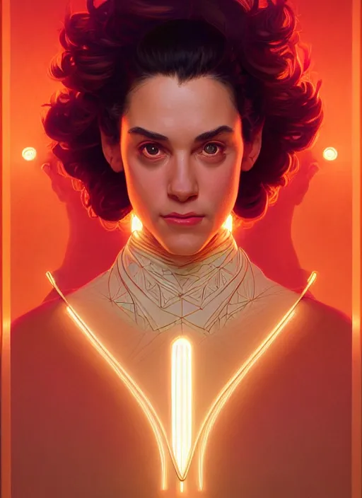 Image similar to symmetry!! portrait of seinfeld, glowing lights!! intricate, elegant, highly detailed, digital painting, artstation, concept art, smooth, sharp focus, illustration, art by artgerm and greg rutkowski and alphonse mucha