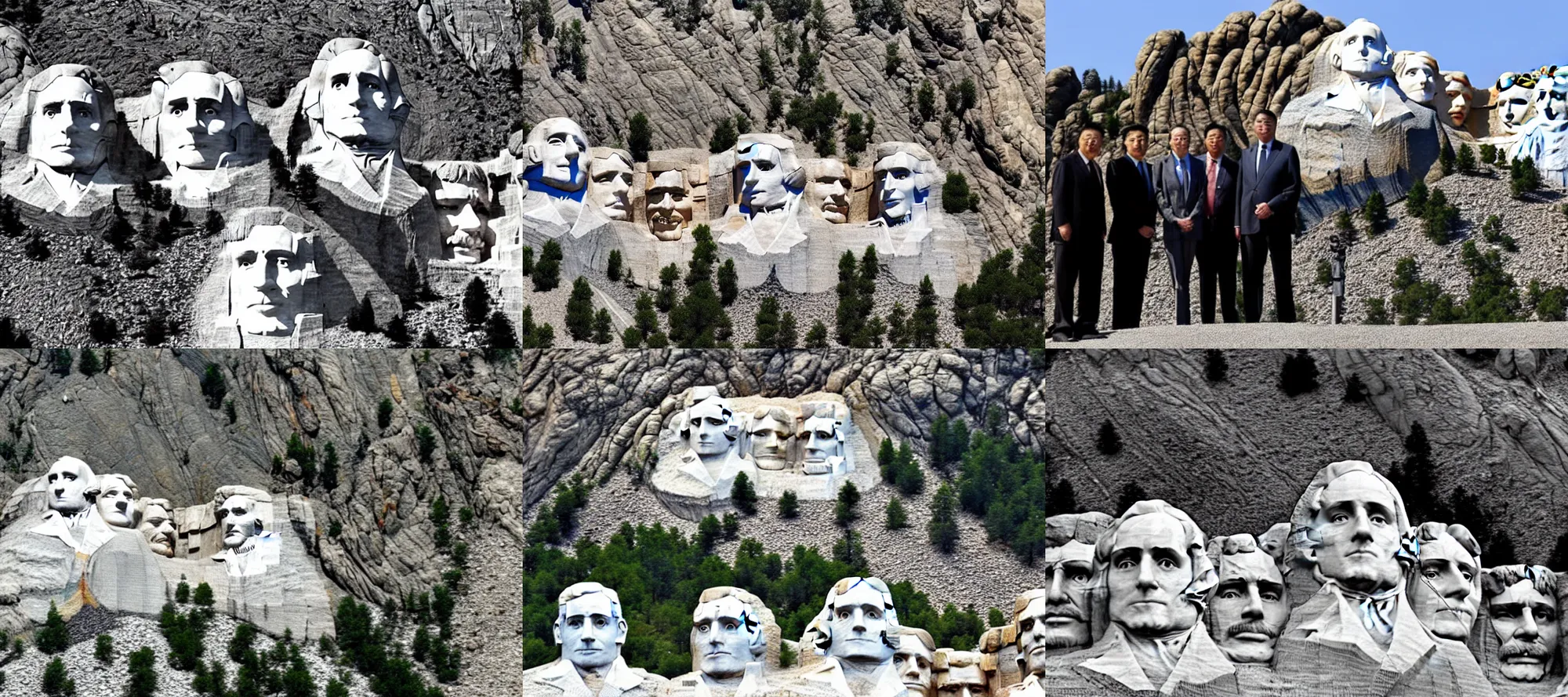 Prompt: mount rushmore with head of xi jinping