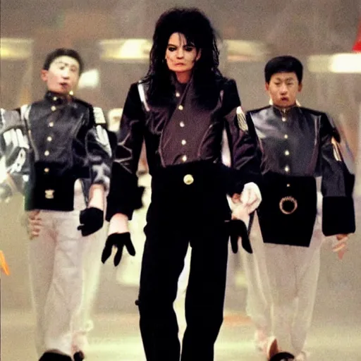 Image similar to michael jackson in a korean death squad