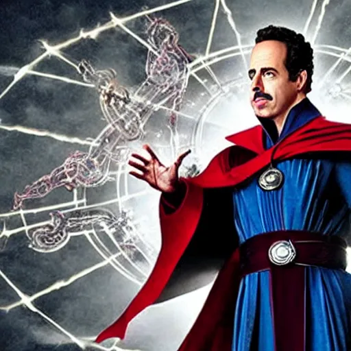 Image similar to film still of Jerry Seinfeld as Doctor Strange in the Multiverse of Madness