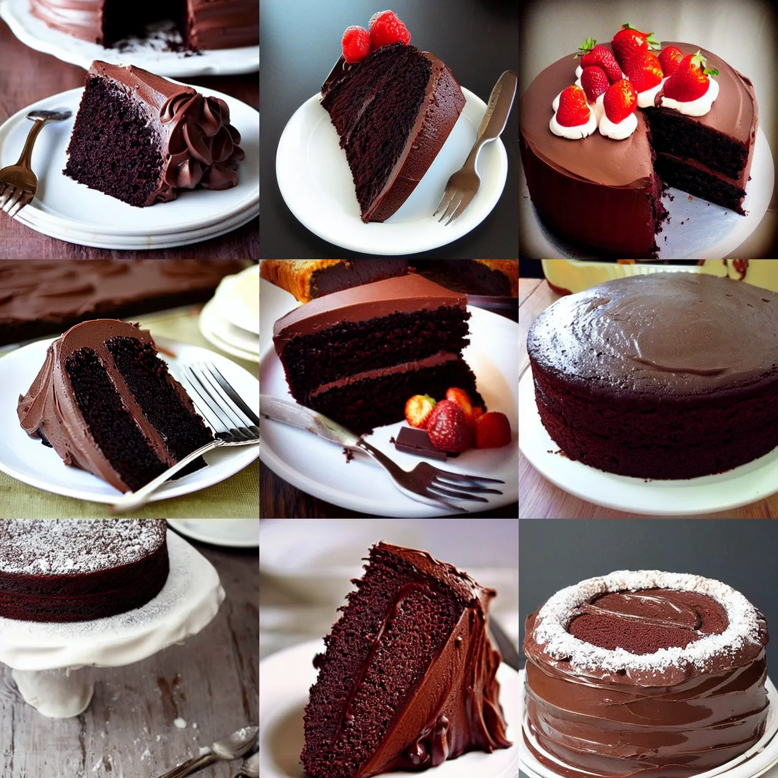 Prompt: perfect chocolate cake. omg this picture makes me so unbelievably hungry