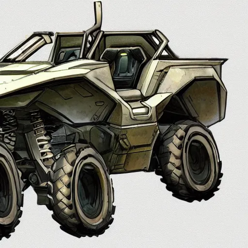 Image similar to concept art blueprint halo new atv vehicles