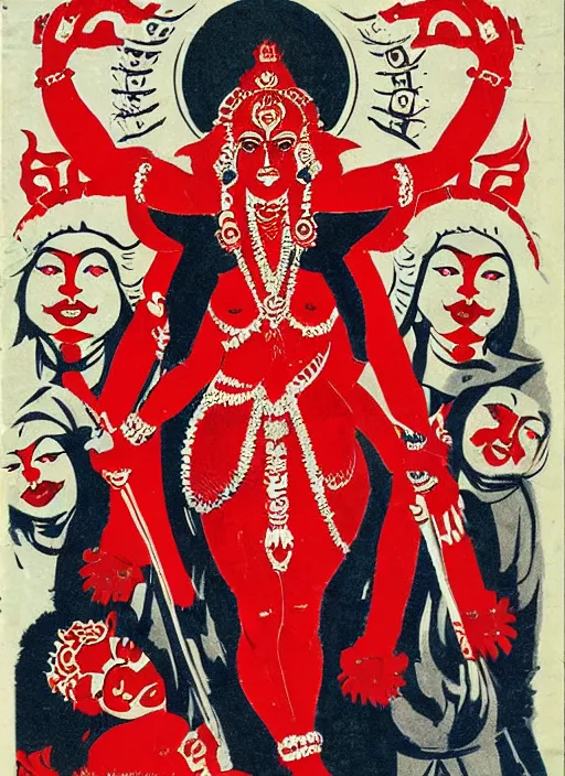 Image similar to kali - durga ussr soviet union style