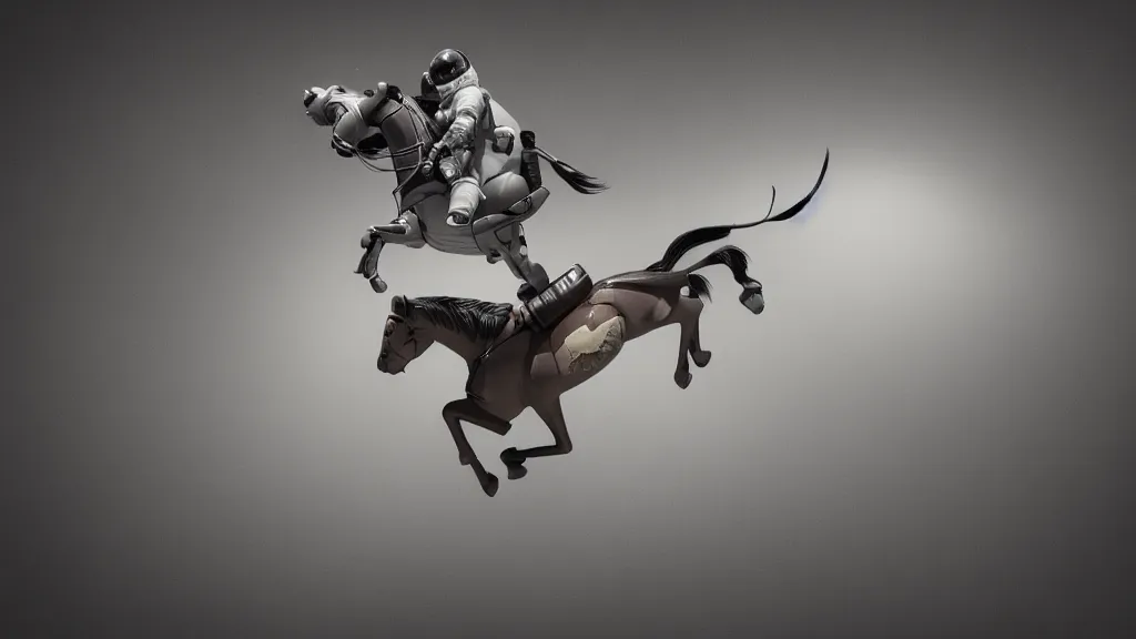 Image similar to no gravity, a horse riding an astronaut, 3 d, unreal engine 5, artstationhd, 4 k, 8 k, 3 d render, 3 d houdini, cinema 4 d, octane,