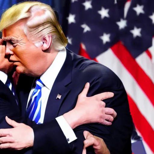 Image similar to Donald Trump hugs Joe Biden