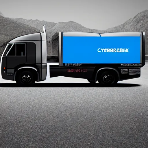 Image similar to cybertruck, minimalist advertisment